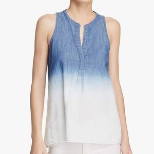 Soft Joie Sz M Tank top Blue Ombré Sleeveless Shirt Chambray Cotton New